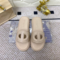 DIOR FLAT SLIDES 25S IN BEIGE TPU