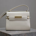 YSL 25S MINI MANHATTAN 19 IN BLANC VINTAGE CALFSKIN GOLD HARDWARE